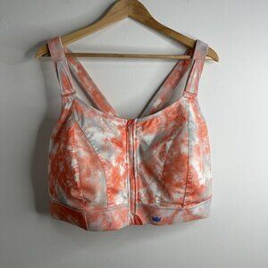Shefit Ultimate Sports Bra 6Luxe Orange Tie Dye Zip Front‎ Adjustable Support